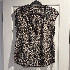 Daniel Rainn Black and Cream Leopard Blouse